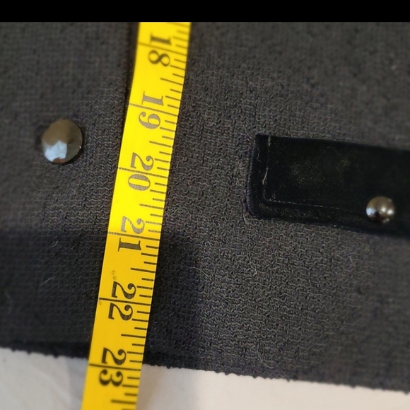 Vintage Butte Knit textured Wool jacket 3/3 sleeve button front velvet trim - Picture 8 of 9